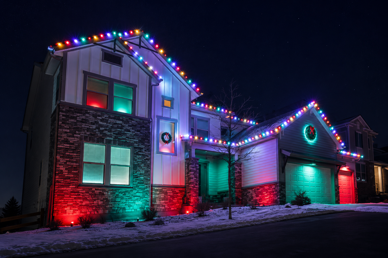 Solace Christmas Lights install near Provo